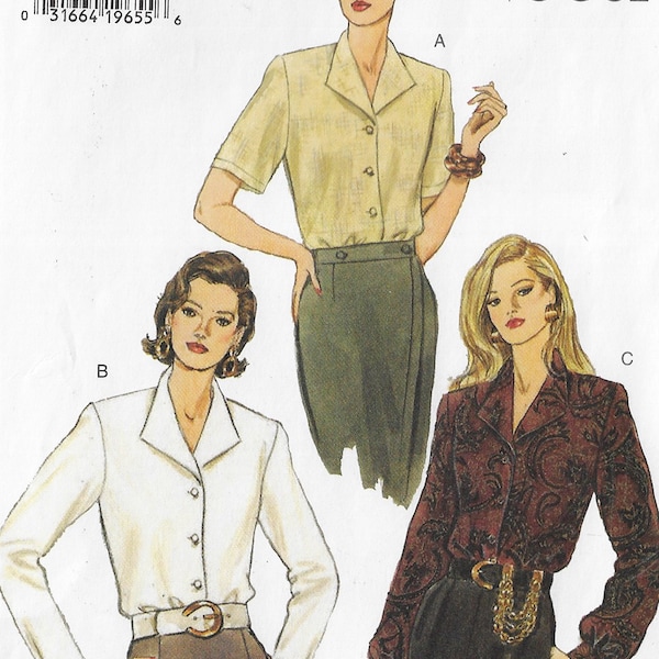 90s Womens Blouse with Sleeve Variations Perfect for Suits Vogue Sewing Pattern 9039  Size 18 20 22 Bust 40 42 44 FF