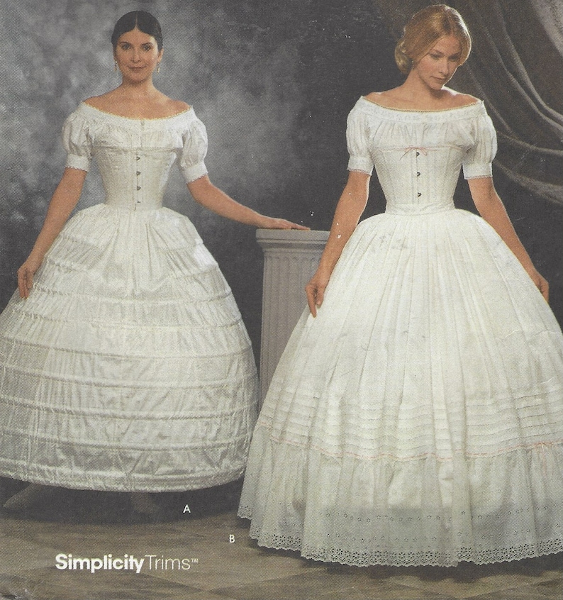 Martha McCain Womens 1860/'s Crinoline Hoopskirt /& Petticoat OOP Simplicity Sewing Pattern 9764 Size 6 8 10 12 Bust 30 12 to 34 FF