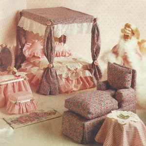 90s Doll House Furniture for 11 1/2 to 12 1/2 Inch Fashion Dolls McCalls Sewing Pattern 8140 FF DIY Doll Furniture
