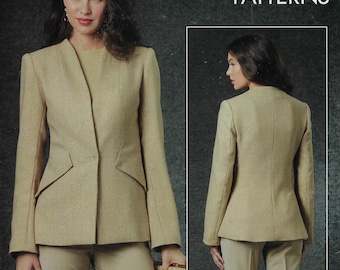 Claire Shaeffer Womens Fitted Jacket Vogue Sewing Pattern V1751 Size 8 10 12 14 16 Bust 31 1/2 to 38 FF