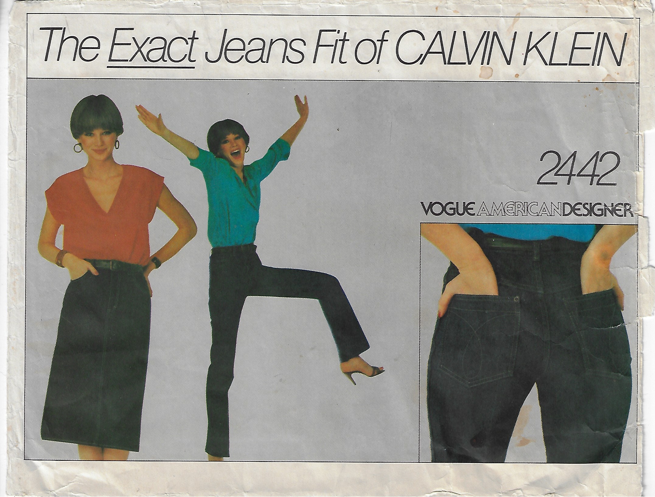 1980s Calvin Klein Womens Exact Fit Jeans and Jean Skirt Vogue - Etsy Sweden