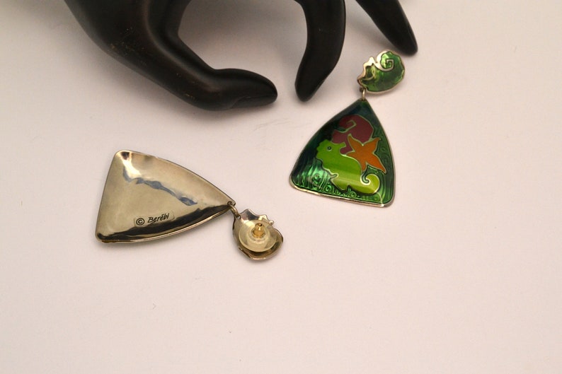 Vintage Edgar Berebi Sea Life Earrings Pierced With Enamel on Etsy