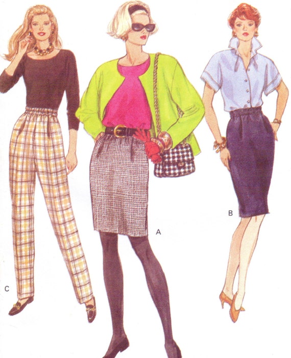 90s Very Easy Very Vogue Sewing Pattern Womens Pencil Skirt in | Etsy