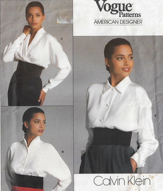 80s Calvin Klein Womens Set of Elegant Blouses 3 Styles Vogue - Etsy