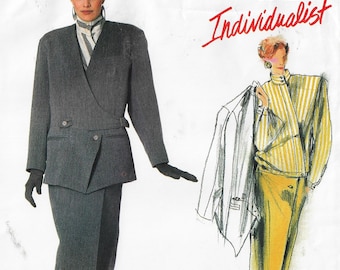 80s Issey Miyake Jacket, Wrap Skirt & Top Vogue Sewing Pattern 1782 Size 14 FF