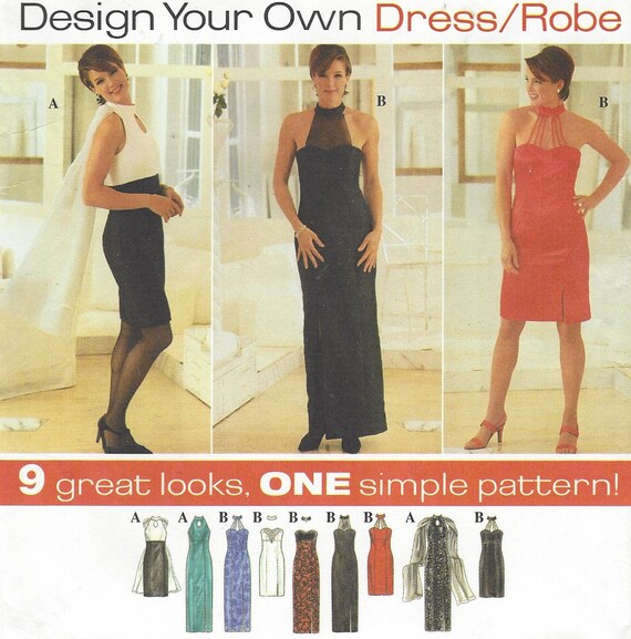 7104 UNCUT Simplicity SEWING Pattern Misses Evening Dress Gown Formal OOP SEW FF