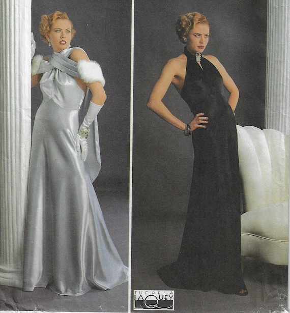 90s Theresa Laquey Retro Halter Evening Gown Wrap Simplicity Sewing Pattern 8817 Size 10 12 14 Bust 32 1 2 to 36 FF Etsy Israel