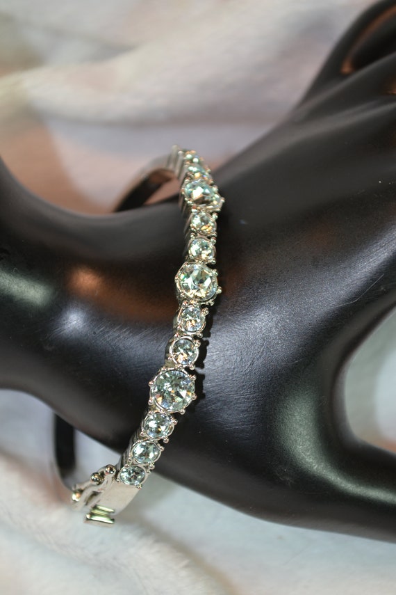 Sparkling Signed Givenchy Hinged Bangle Bracelet … - image 6