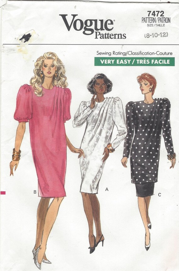 Uncut Vogue 7227 Sewing Pattern for Misses/' Wrap Dress Tunic and Skirt 10 Size 8 12