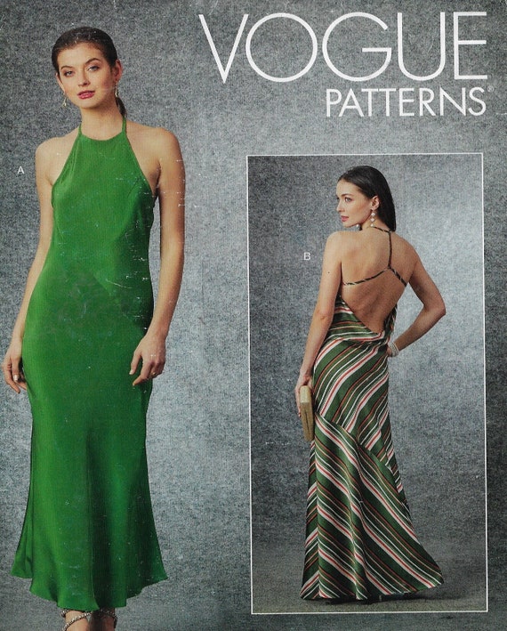 vogue bias cut dress patterns Bias Cut Special Occasion Dress Vogue Sewing Pattern V1697 Size 8 10 12 14  16 FF