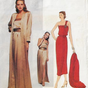 70s Christian Dior Evening Gown, Belt & Coat Vogue Sewing Pattern 2127 Size 6 FF