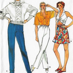 80s Womens Pants and Shorts Plus Size Vogue Sewing Pattern 9529 Size 18 20 22 Hip 42 44 46 FF