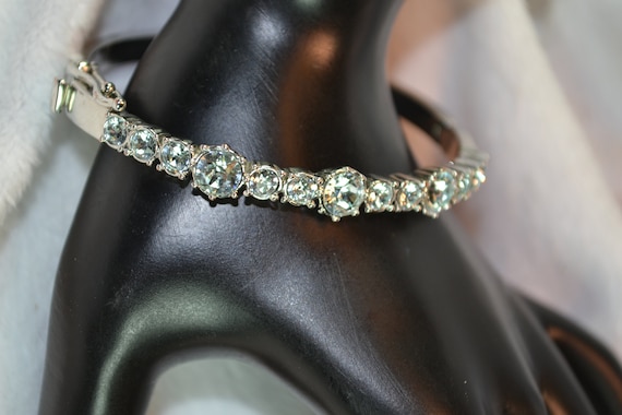 Sparkling Signed Givenchy Hinged Bangle Bracelet … - image 2