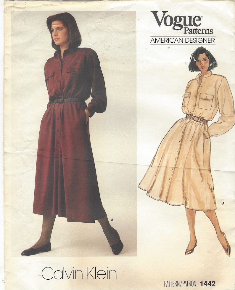 1980s Vogue Sewing Pattern 1442 Calvin Klein Womens Classic - Etsy