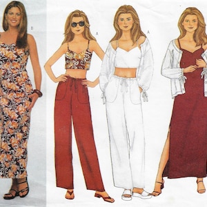Kathy Ireland Womens Jacket, Crop Top or Dress & Pants Butterick Sewing Pattern 6538 Size 18 20 22 Bust 40 42 44 FF