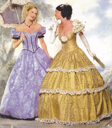 90s Womens Civil War Ballgown Historic Dress Perfect for Reenactors Butterick Sewing Pattern 6195 P412 Size 18 20 22 Bust 40 42 44 FF