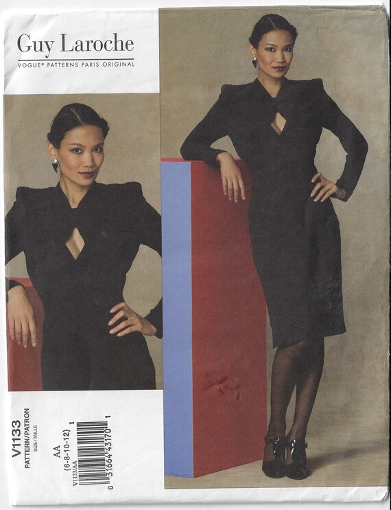 Guy Laroche Little Black Dress Vogue Sewing Pattern V1133 Size 6 8 10 12 FF  - Etsy