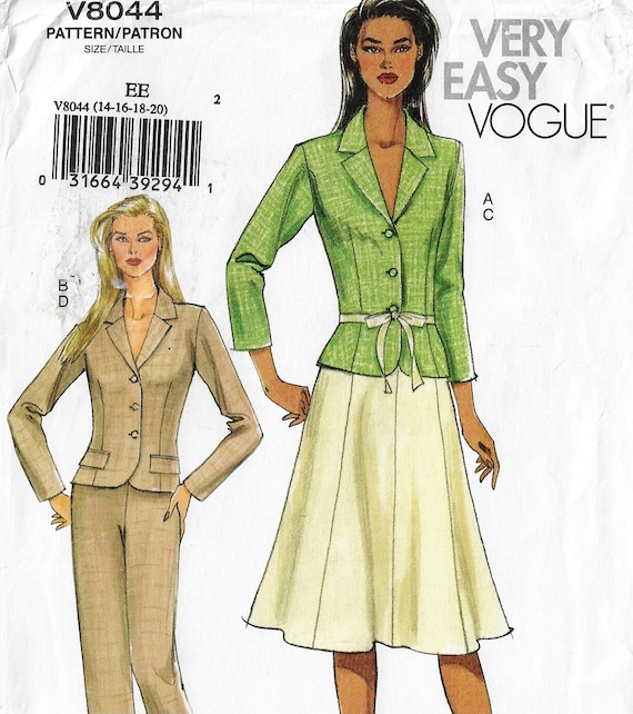 Giacca aderente con pinces da donna, gonna svasata e pantaloni