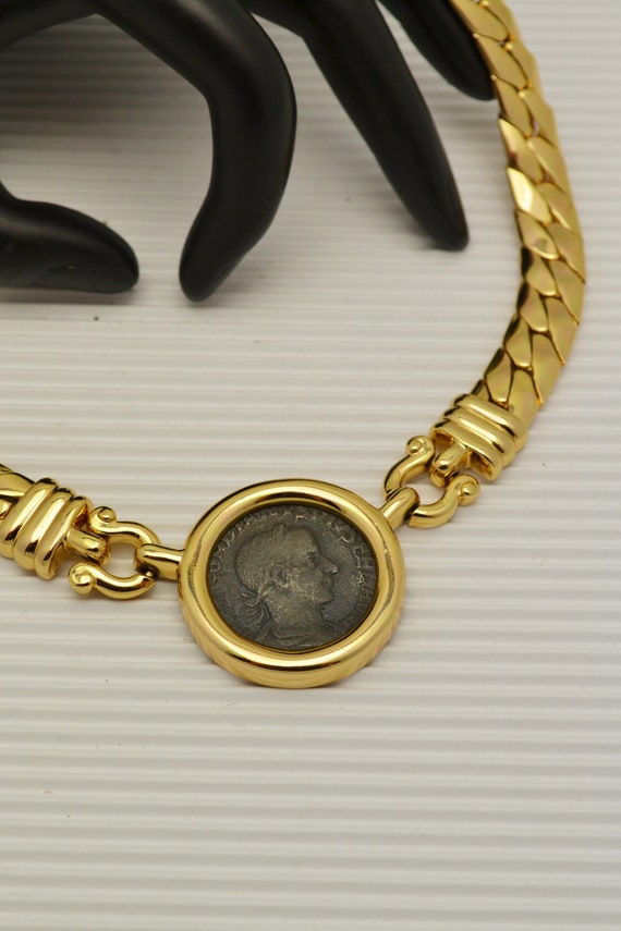 1980s Carolee Roman Soldier Necklace in Shiny Gold Plated - Etsy