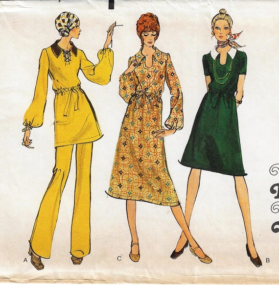 70s Womens One Piece Dress A-line in Lengths Pants Laced