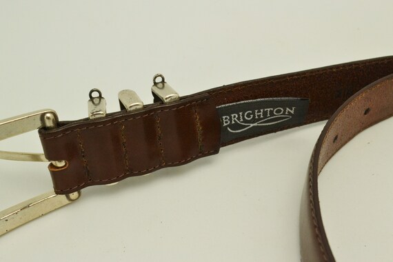 Vintage Brown Brighton Belt, Size M 30 Brighton Brown Braided Woven Brown Leather Belt Size M/30  main image 4