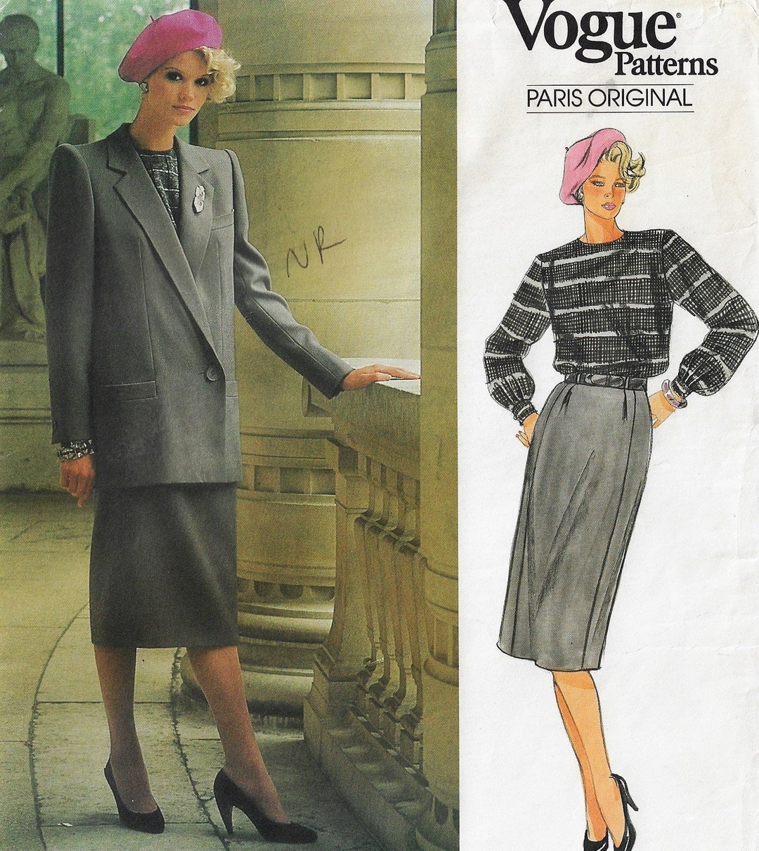 80s Christian Dior Womens Below Hip Jacket, Skirt & Blouse 80s Christian Dior Womens Below Hip Jacket, Skirt & Blouse