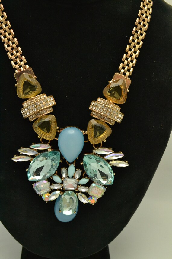 Big Bold Chunky Rhinestone Necklace 