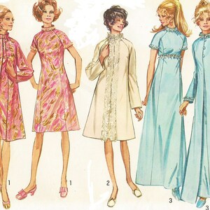 1970s Womens Cocktail or Evening Dress & Coat Raglan Sleeve Simplicity Sewing Pattern 9122 Size 14 Bust 36