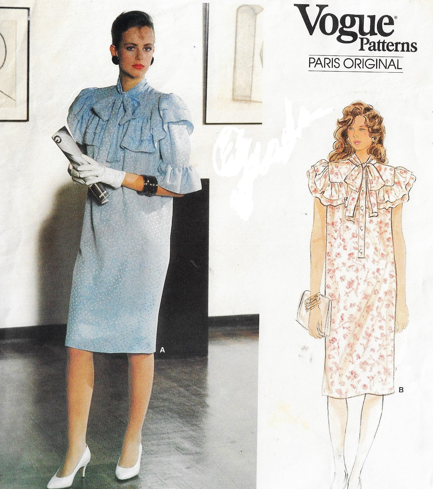 Tratar Sofisticado Comprensión Años 80 Givenchy Mujer Ruffled Chemise Vestido Vogue Patrón de - Etsy España