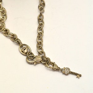 Vintage Key to My Heart Judith Ripka 925 and CZ Necklace with Key Perfect Gift for Her