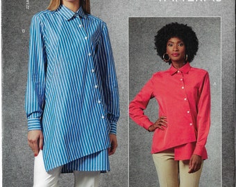 DIY Womens Shirt Diagonal Closing & Length Variations Vogue Sewing Pattern V1678 Size 16 18 20 22 24 26 Bust 38 to 48 FF DIY Womens Shirt Diagonal Closing & Length Variations Vogue Sewing Pattern V1678 Size 16 18 20 22 24 26 Bust 38 to 48 FF