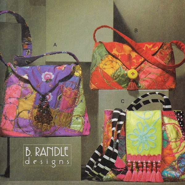 B Randle Designs Handbags Crazy Quilt, Embroidery & Embellishment Vogue Sewing Pattern V8099 FF