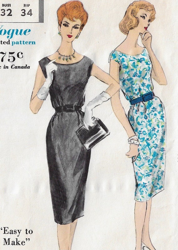 品多く 1950s Womens One Piece Dress With Deep Back Neckline Vogue ワンピース