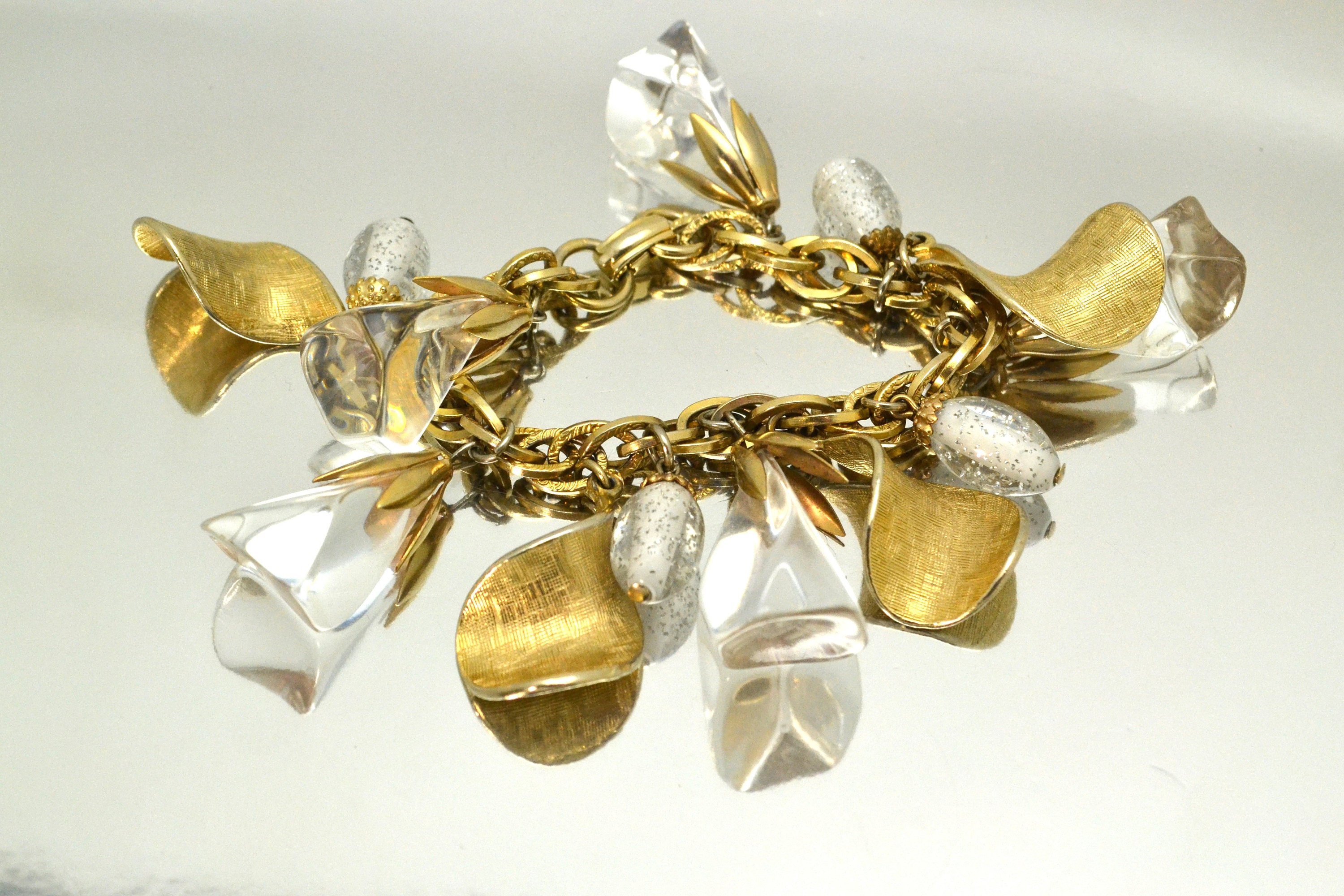 Coro Red Rhinestone Wide Bracelet, Aurora Borealis, 1960s