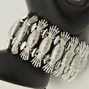 1960s Simply Elegant Sarah Coventry Cuff Bracelet Silver Tone Pineapple Bracelet Vintage Gift for Her