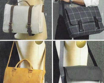 DIY Messenger Bags in 4 Styles Canvas, Leather, Denim Vogue Sewing Pattern V8990 FF