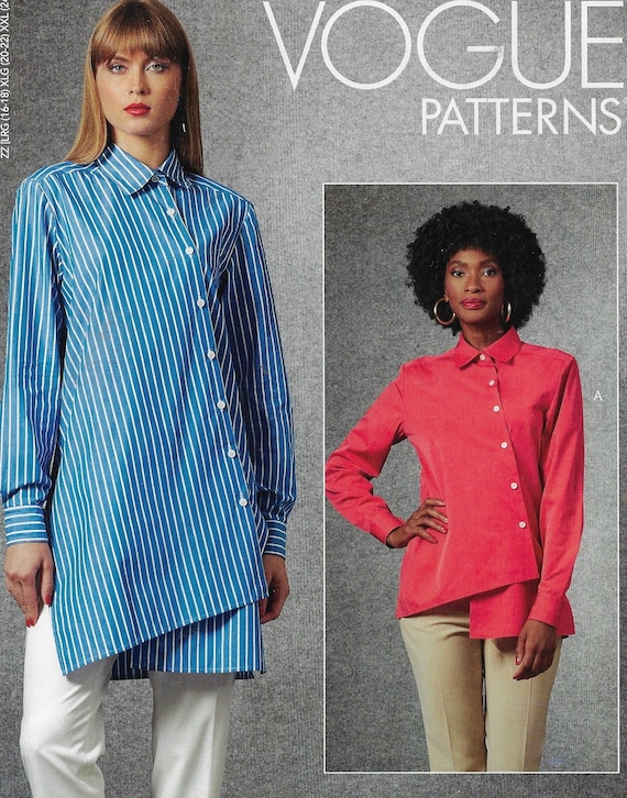 DIY Womens Shirt Diagonal Closing & Length Variations Vogue