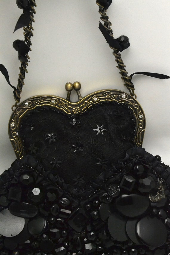 Mary Frances Lolita Purse Black with Sequins, Lac… - image 8