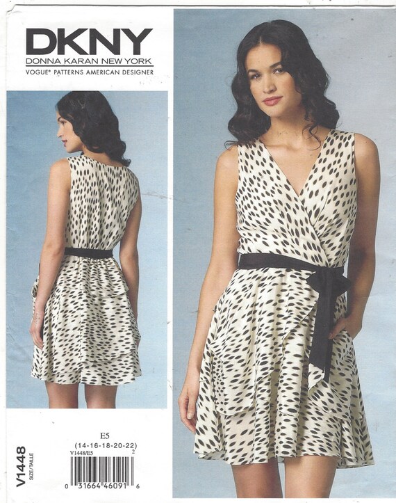 Buy DKNY Dress With Peplum Vogue Sewing Pattern V1448 Size 14 16 18 20 22  FF Online in India - Etsy