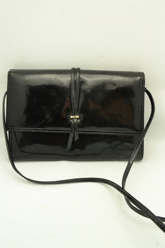 Vintage Jay Herbert New York Black Patent Leather Shoulder Bag -   Australia