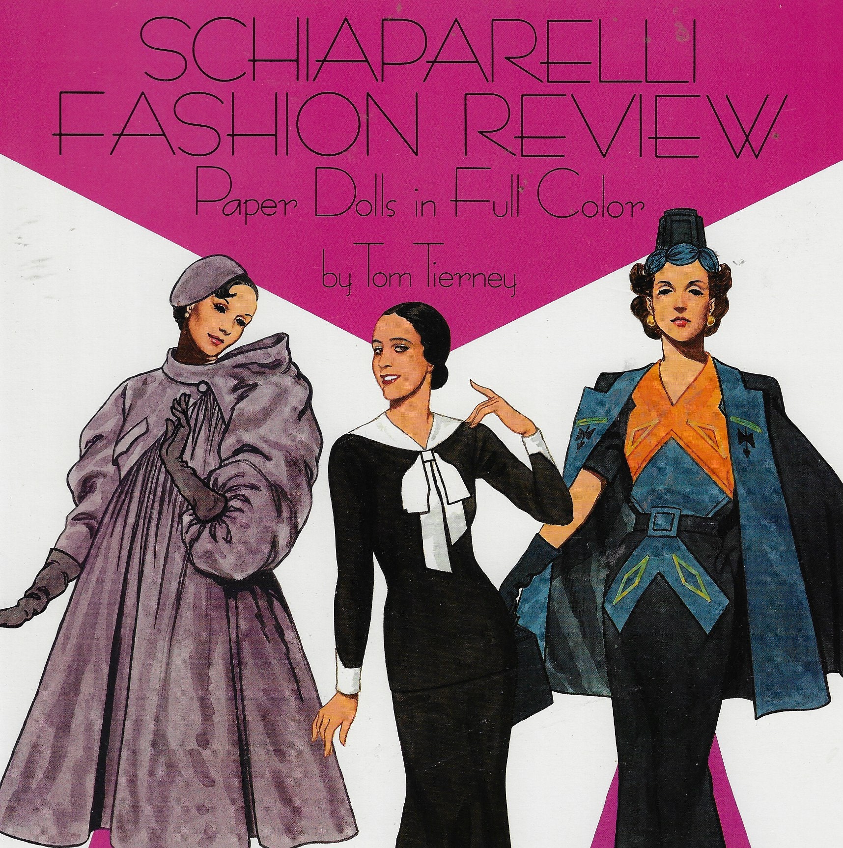 80s Tom Tierney Schiaparelli Fashion Review Paper Dolls in Full Color Book 3 Dolls and 31 Haute Couture Costumes Etsy