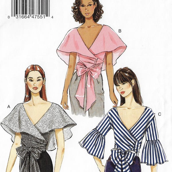 Womens Wrap Tops Vogue Sewing Pattern V9315 Size 14 16 18 20 22 FF