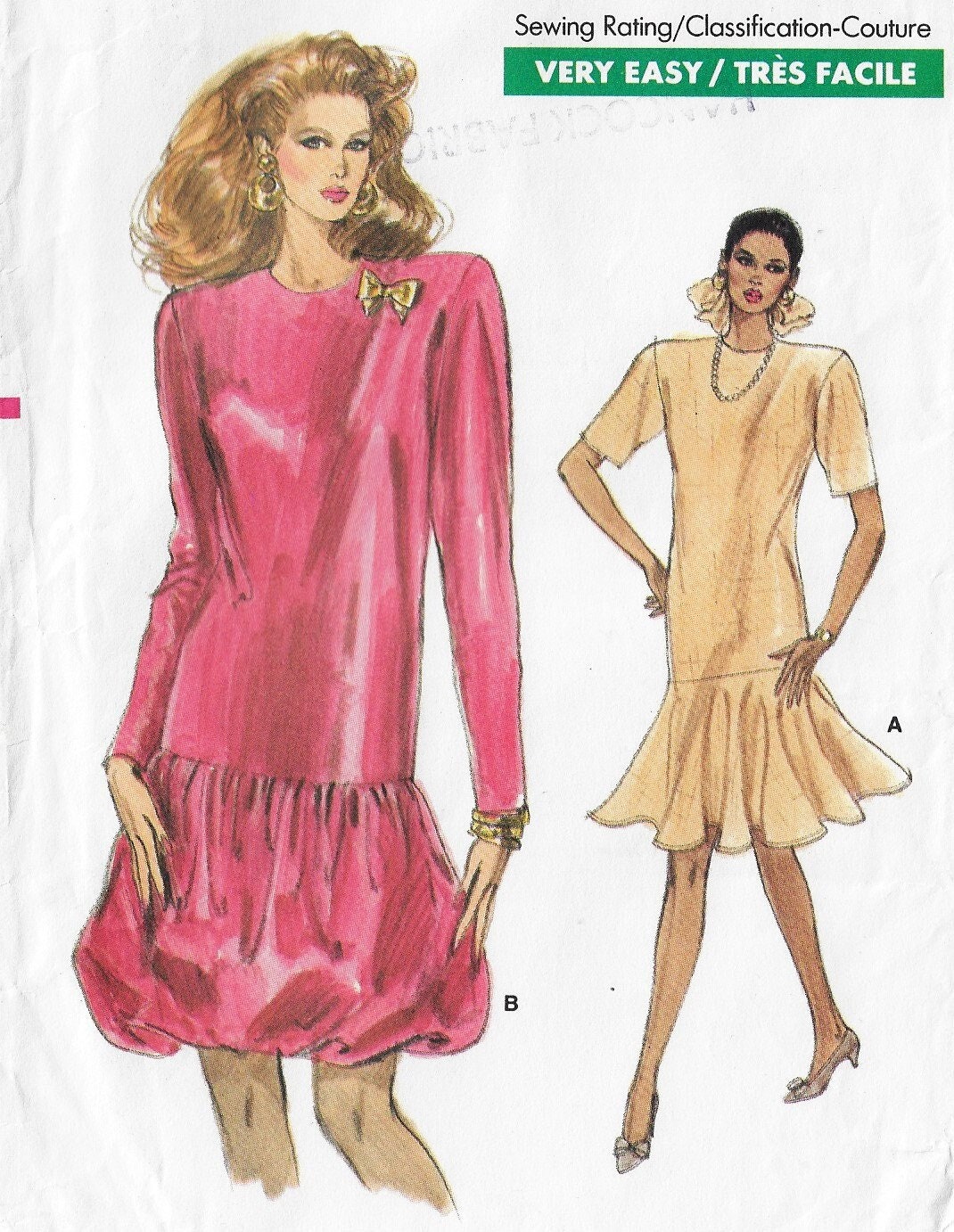 80s drop top waist dress