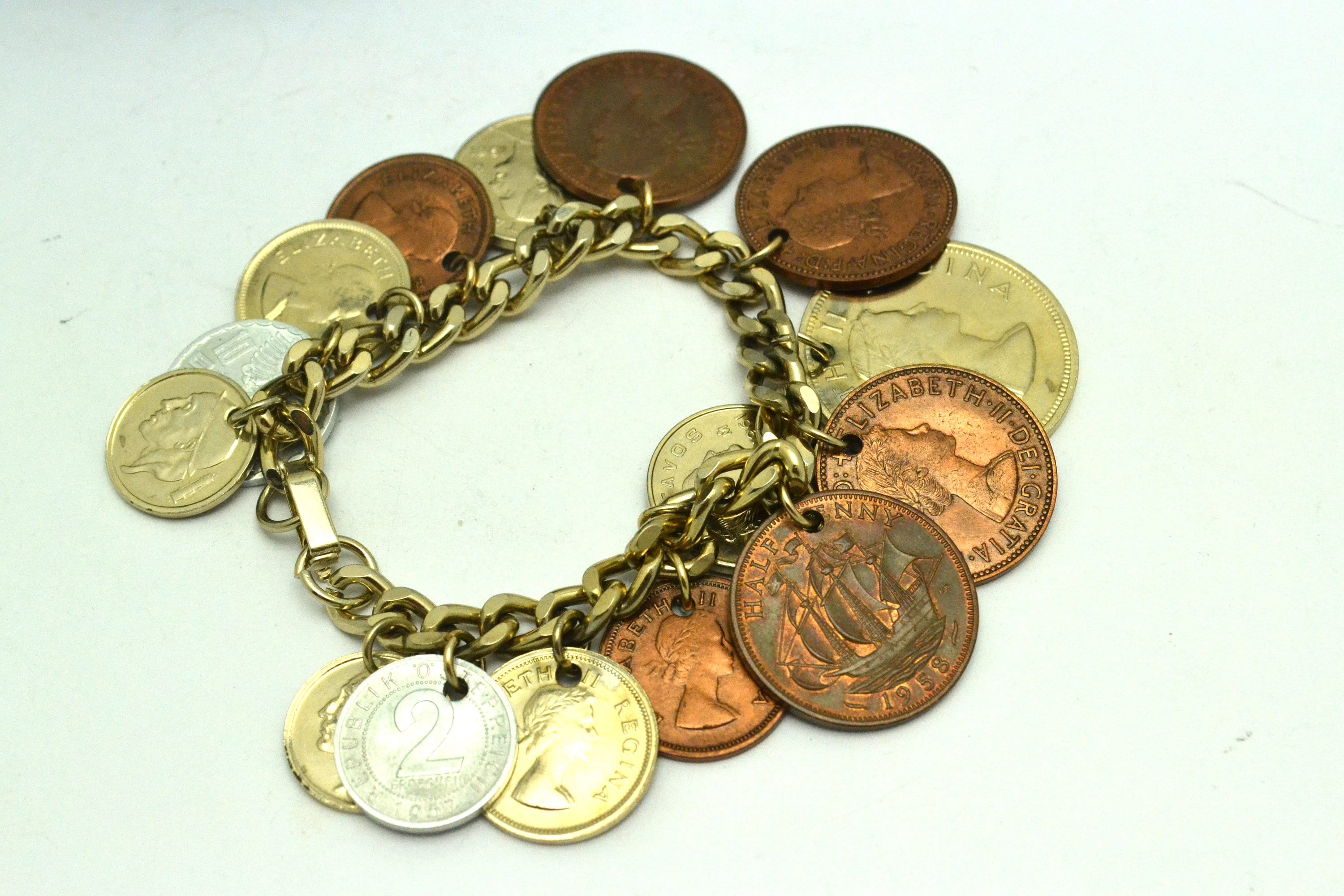 Vintage coin bracelet online