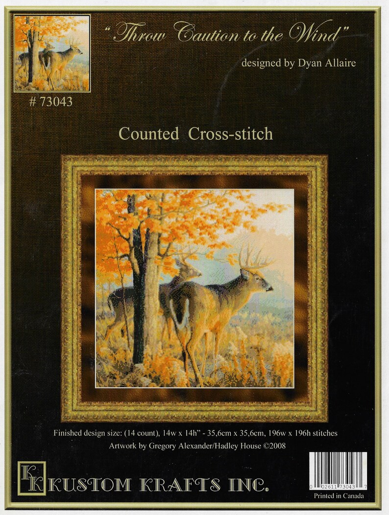 Throw Caution to the Wind Counted Cross Stitch Chart Deer in Etsy