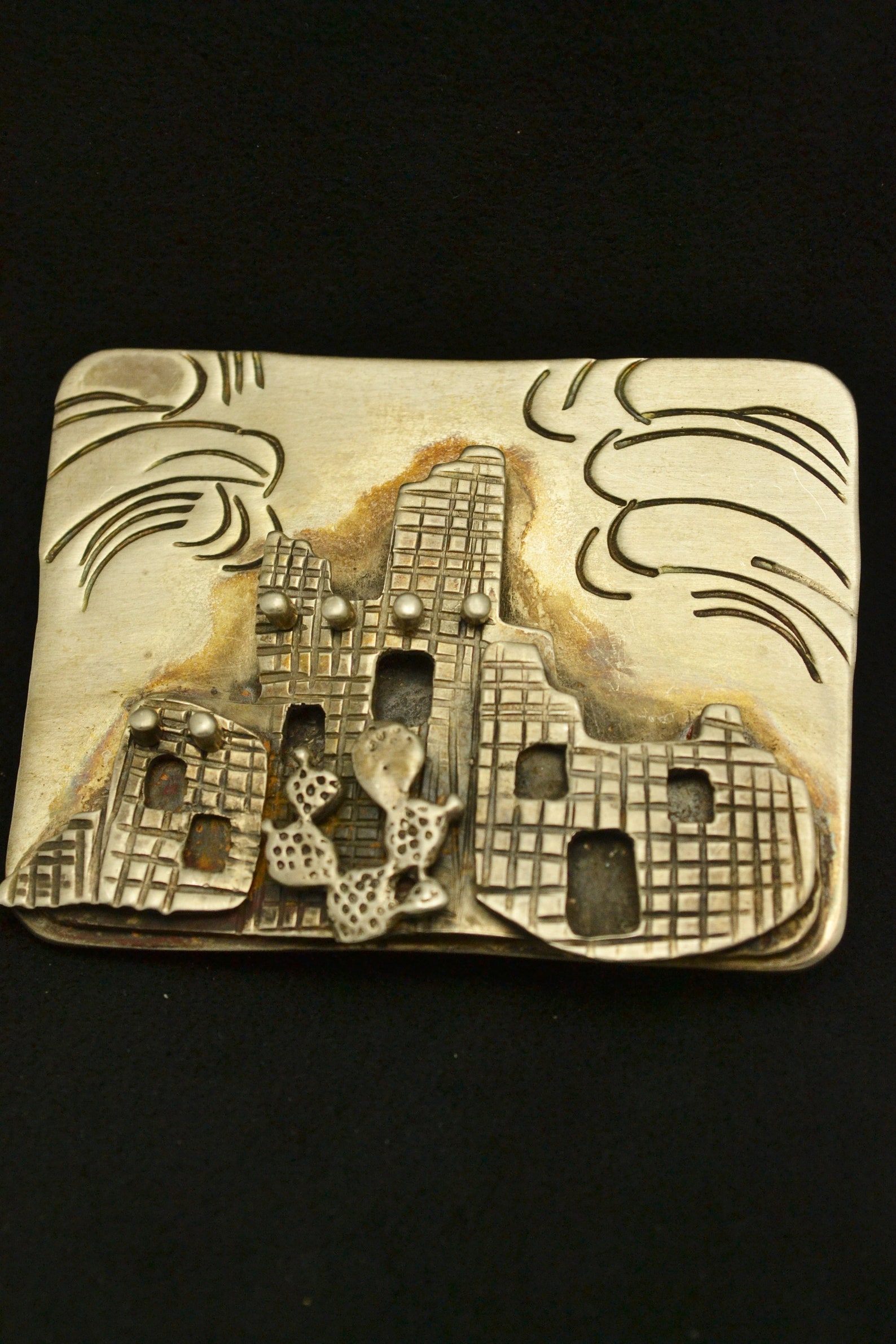 Grady Alexander Sterling Belt Buckle Pueblo Indian Scene With - Etsy