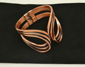Vintage 1950s Signed Renoir Rhythm Bracelet Mid-Century Copper Bracelet
