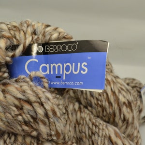 Berroco Campus Yarn 5 Skeins Wool, Acrylic & Alpaca Thick and Thin Rustic Yarn in Latte Shades Discontinued
