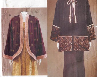 90s Marcy Tilton Evening Jackets Stamped, Stenciled, Beaded Cocoon Vogue Sewing Pattern 7215 Size 12 14 16 Bust 34 36 38 FF