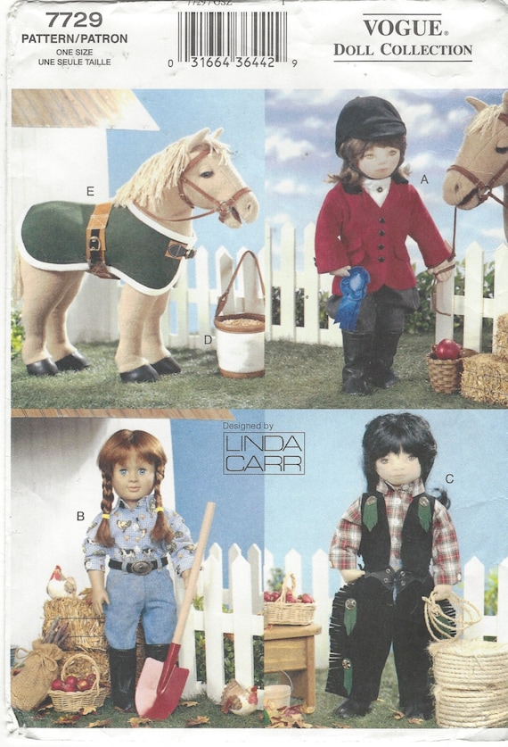 Linda Carr 18 Inch Doll Western Wear Equestrian Doll Clothes Horse Accessories for Horse Doll Vogue Sewing Pattern 7729 Etsy UK